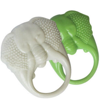 Presenting an image of Elephant-Inspired Stretchy Clit Ring featuring an elephant head design and detachable vibrator for exciting stimulation.