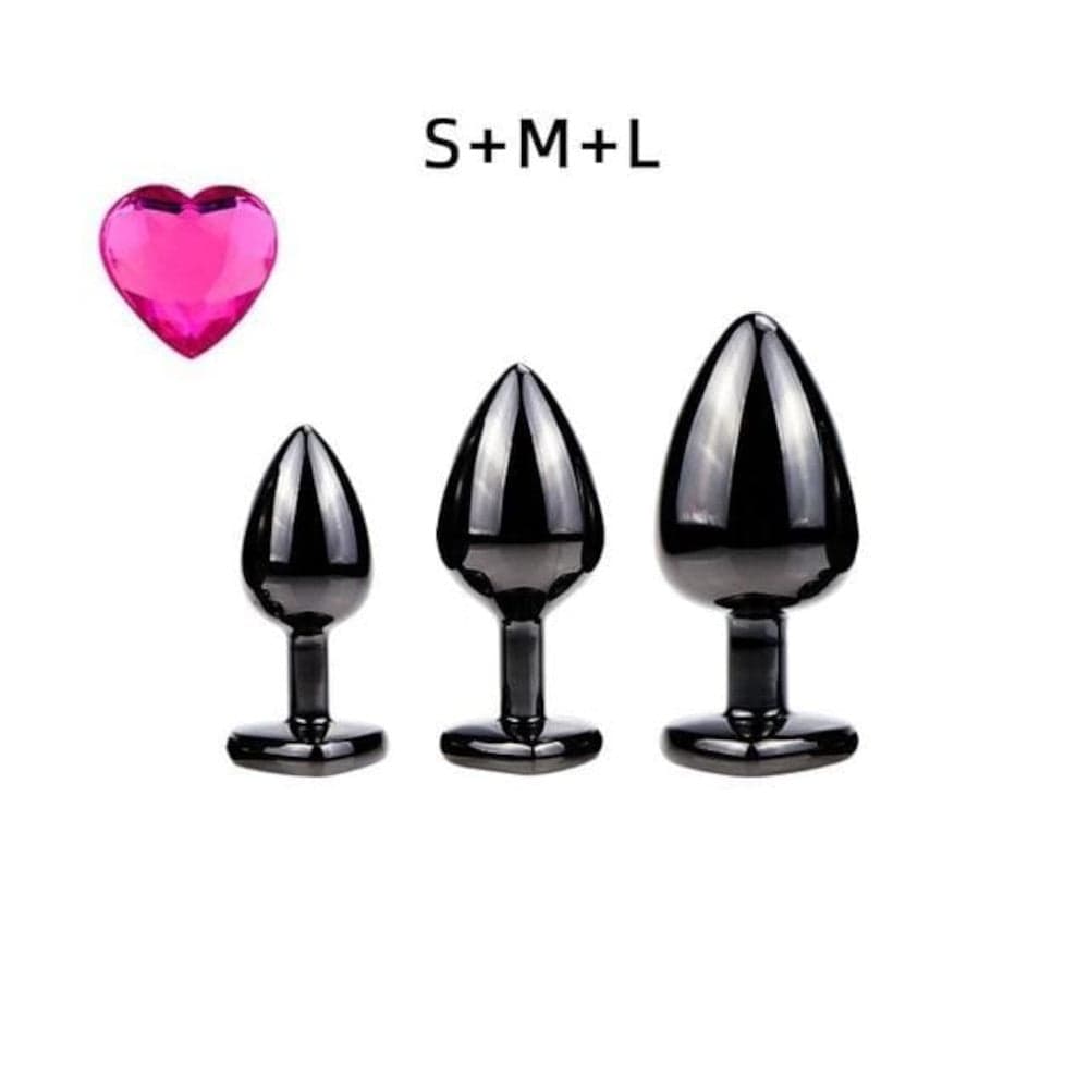 What you see is an image of Black Metal Princess Jewel 3-Piece Training Kit offering an intoxicating blend of pleasure and intensity for heightened experiences.
