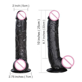 Black dildo designed for pleasurable rage, featuring a realistic and flexible shaft.