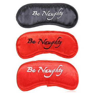 Presenting an image of Be Naughty Blindfold Sex Fantasy in bold red color, crafted with high-grade satin for sensual experiences.