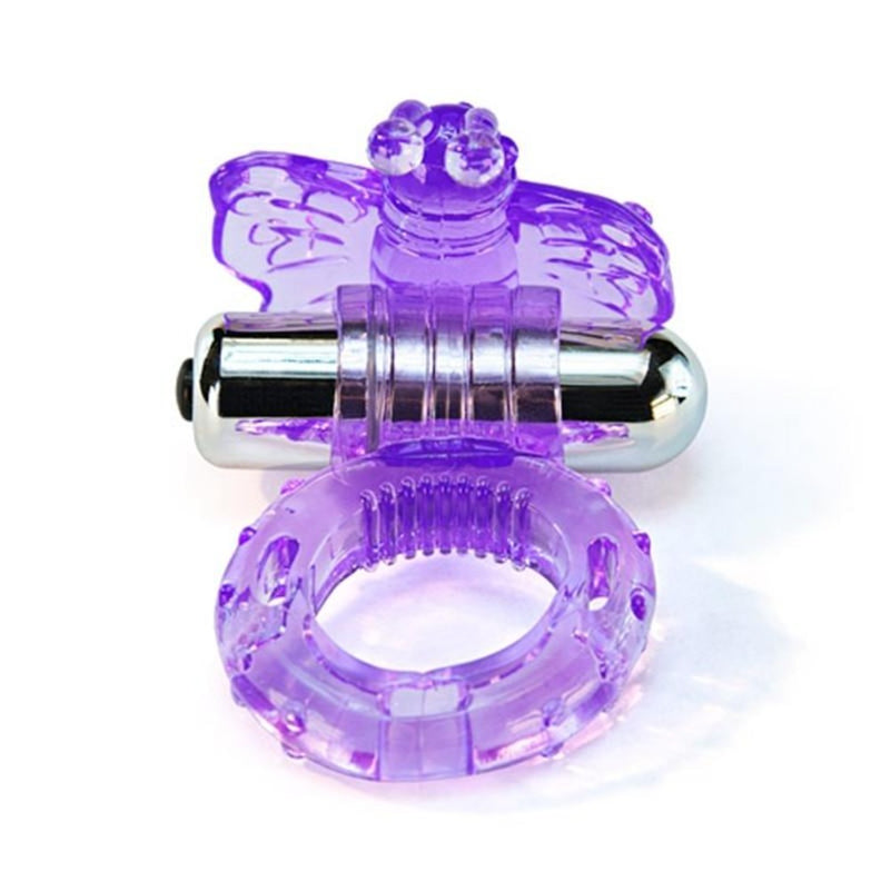 Purple Vibrating Butterfly Cock Ring