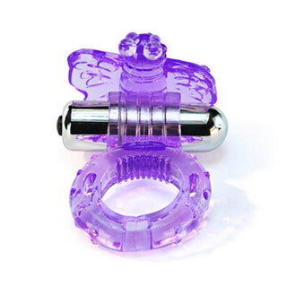Purple Vibrating Butterfly Ring