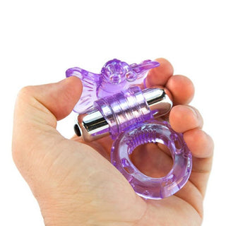 Purple Vibrating Butterfly Cock Ring