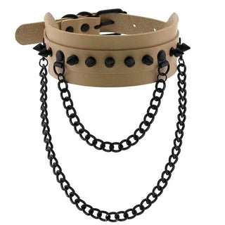 Spiked Trendy Goth Leather Choker