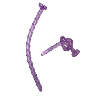 This is an image of Go Deep Long Thread Plug, a luxurious silicone sex toy with a unique helical ridge design for enhanced stimulation and pleasure.