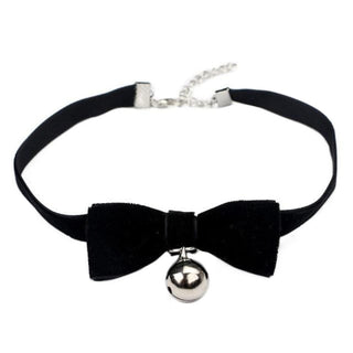 An image highlighting the soft velvet texture and bow detail on the day collar for littles, symbolizing affection.