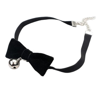 Check out an image of Cute Velvety Collars for Littles in black and red colors made of velvet, ribbon, and zinc alloy.