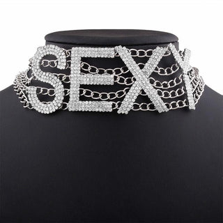 Rhinestone Encrusted Sexy Necklace