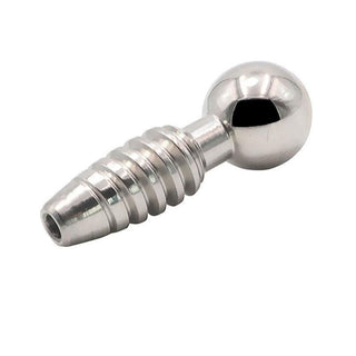 A picture of Super Short Catheter Hollow Penis Plugs with ball stopper for easy insertion and removal.