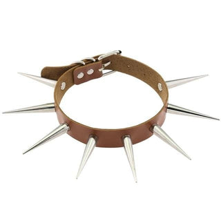 This is an image of Gothic PU Leather Gay Collar Spiked made from high-quality PU leather