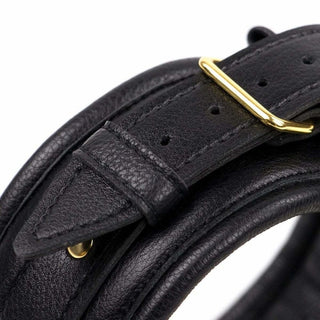 Discover the impeccable design of the Chained and Padded Collar with adjustable strap and buckle.