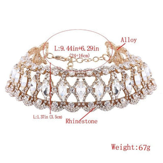 This is a visual of the delicate Discreet Neck Bling Collar Day Collar with rhinestones and zinc alloy embellishments.