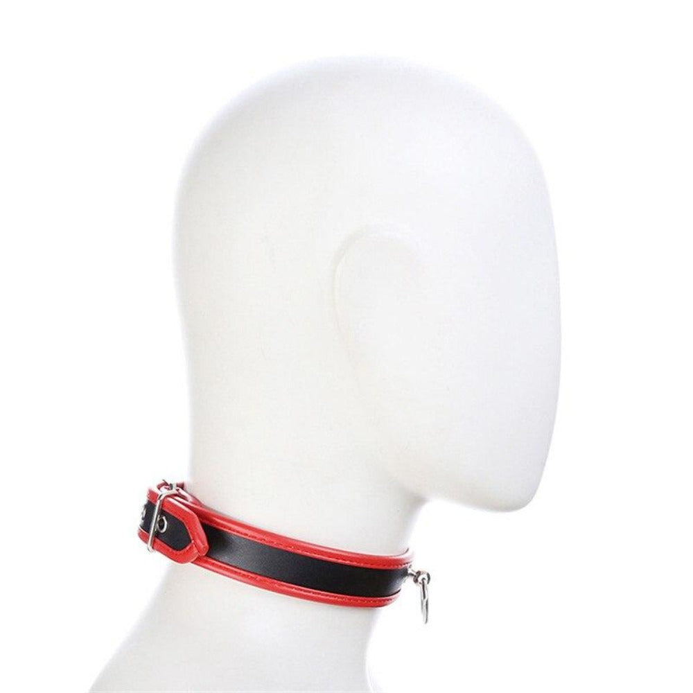 O Ring Collar Bondage Leather Choker for Humans