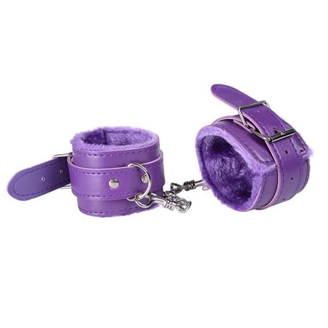 Sensual Purple Fuzzy Handcuffs