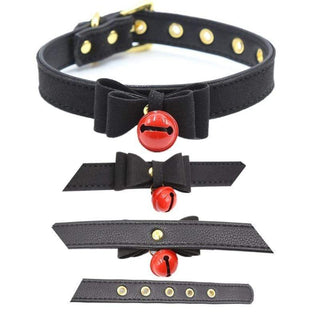 Cute Leather Bow Tie Princess Collars designed for comfort and style, crafted from premium synthetic leather.
