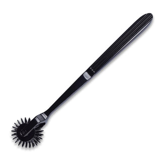 Pictured here is an image of Sensual Tease Wartenberg Neurological Pinwheel, a stainless steel sensory tool with three prickly wheels for heightened sensory experiences.