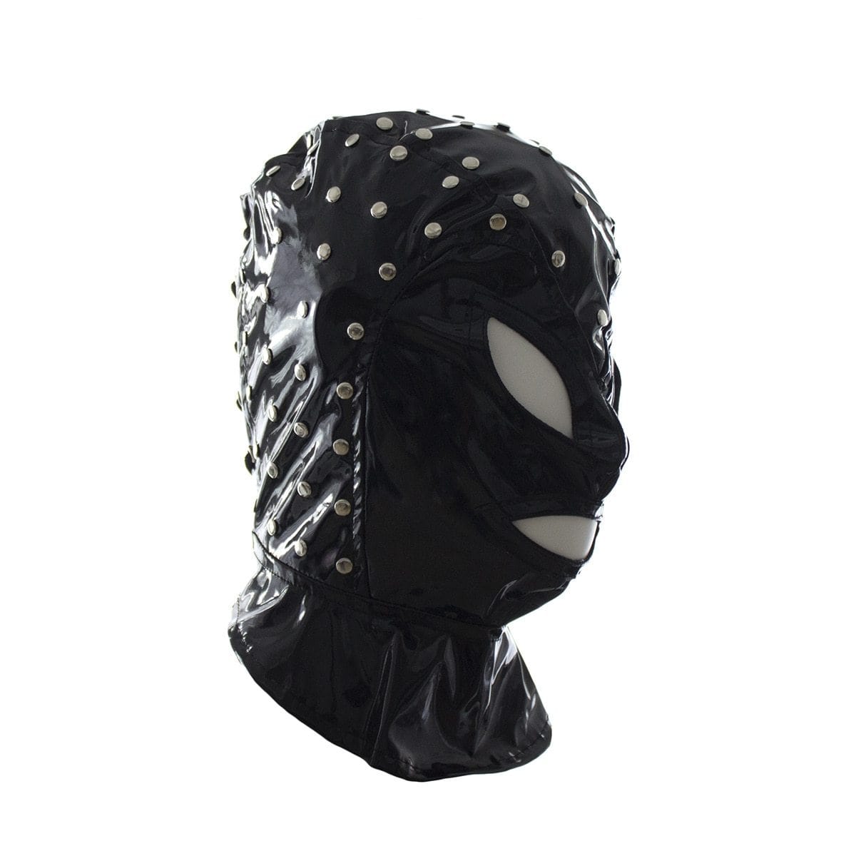Studded Wet Look Leather Mask