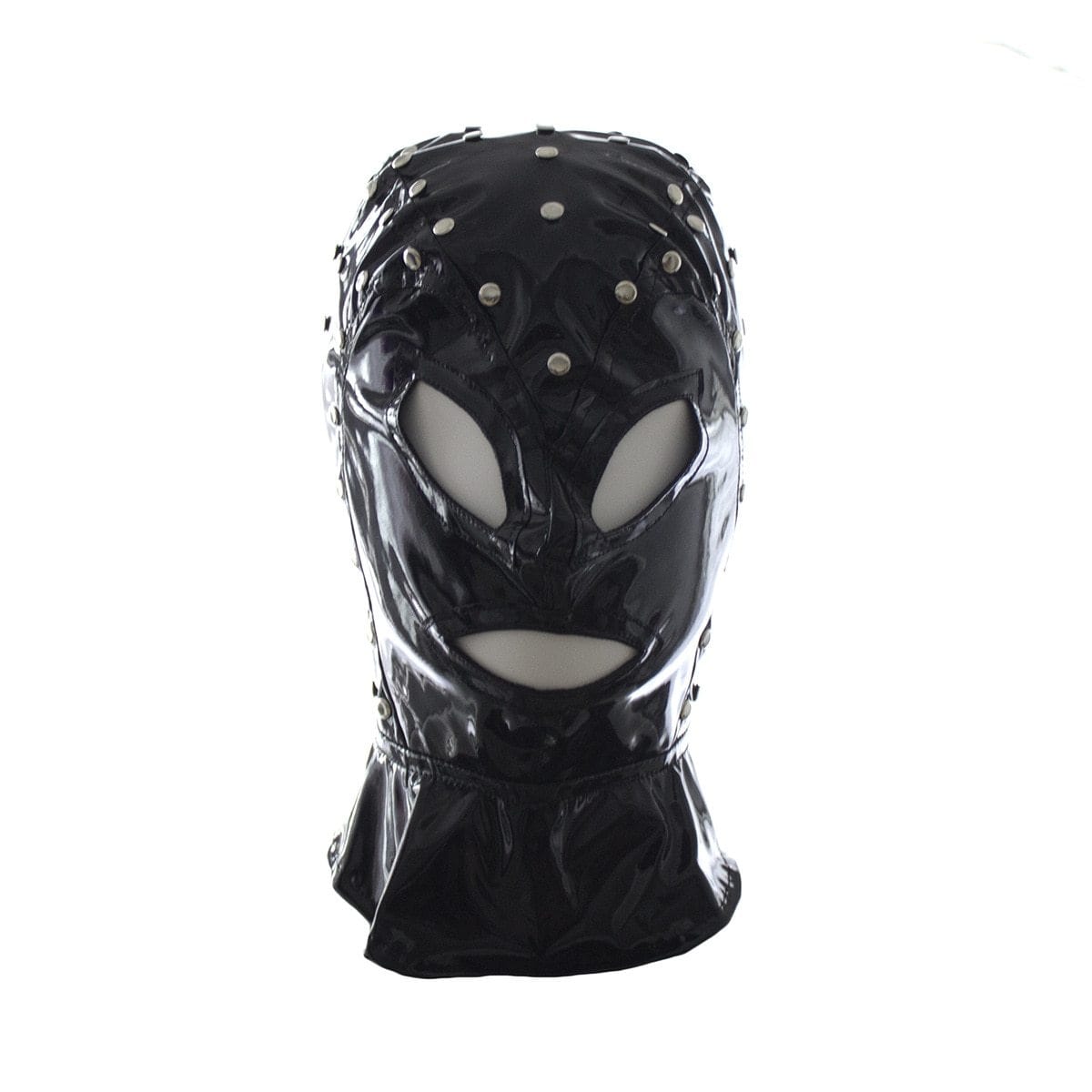 Studded Wet Look Leather Mask