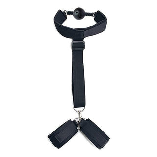 Displaying an image of Submission Restraint Slave Oral Bondage Kit in seductive black color for ultimate role-play experience.