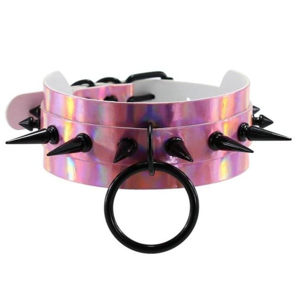 Colorful Oversized Spiked Collar