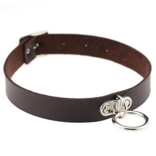 This is an image of a commanding collar in Gray PU Leather