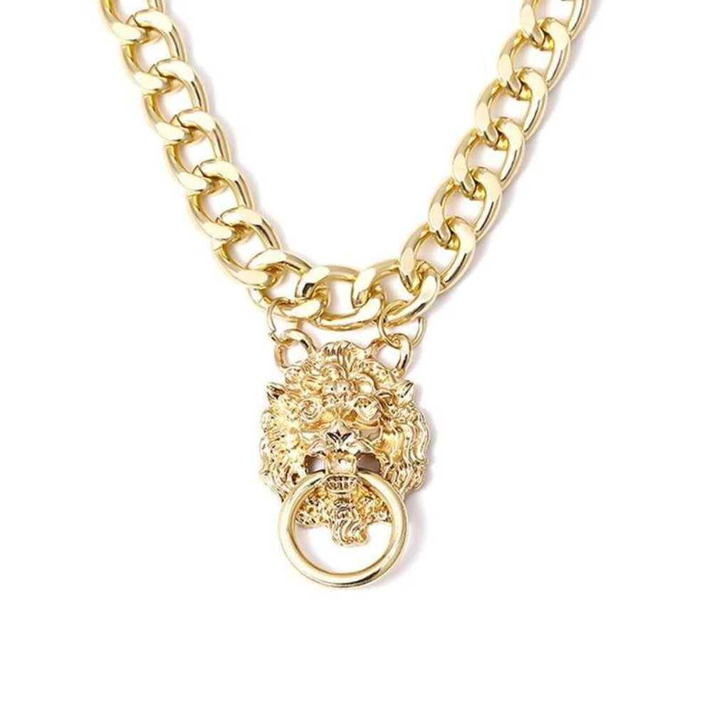 Golden Lion Choker Collar Necklaces