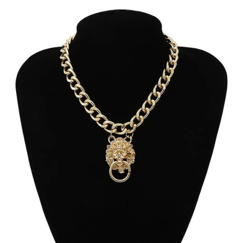 Golden Lion Choker Collar Necklaces