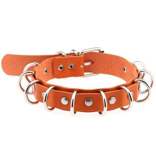 Observe an image of Dual Leather Handmade BDSM Choker Collar Slave showcasing its unique blend of style, utility, and comfort for BDSM adventures.