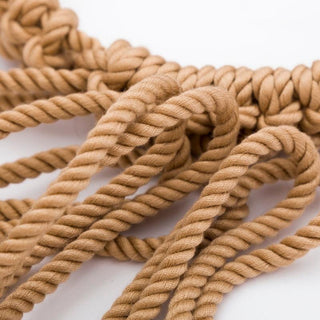 An image displaying the quality craftsmanship and durability of Slave Domination Beginner Silk Cotton Kinky Ankle Rope for bondage exploration.