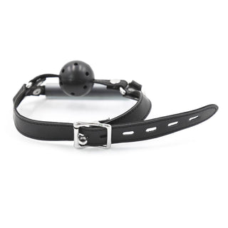 This is an image of the Double Buckle Design Ball Gag showcasing the unique double buckle design for secure fit and control.
