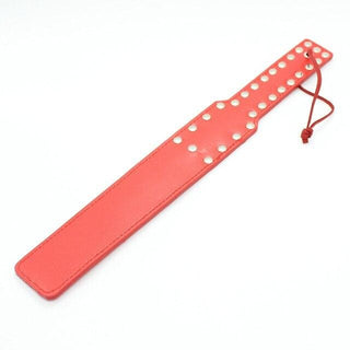 Here is an image of a 14.96-inch long BDSM slave beater spanking paddle with a 5.12-inch handle and a width of 1.97 inches.