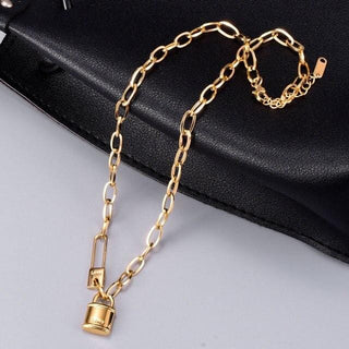 Deluxe Gold Lock Necklace