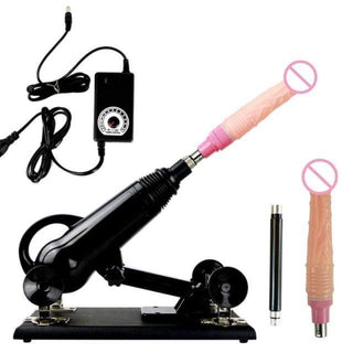 This is an image of Pump Gun Extreme Fuck Machine, a powerful intimate toy designed for maximum pleasure with dual motors and adjustable arm angle.