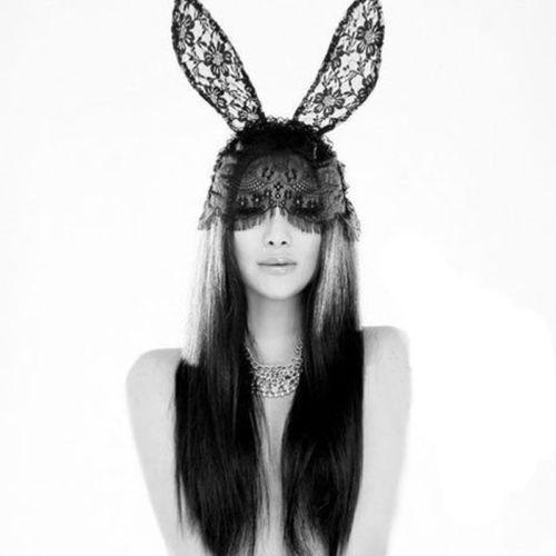 Sexiness Overload Lace Bunny Ears Mask