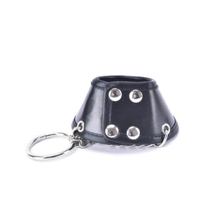 Intimate toy image of Adjustable Leather Parachute Ball Stretcher with metal chains and O-ring