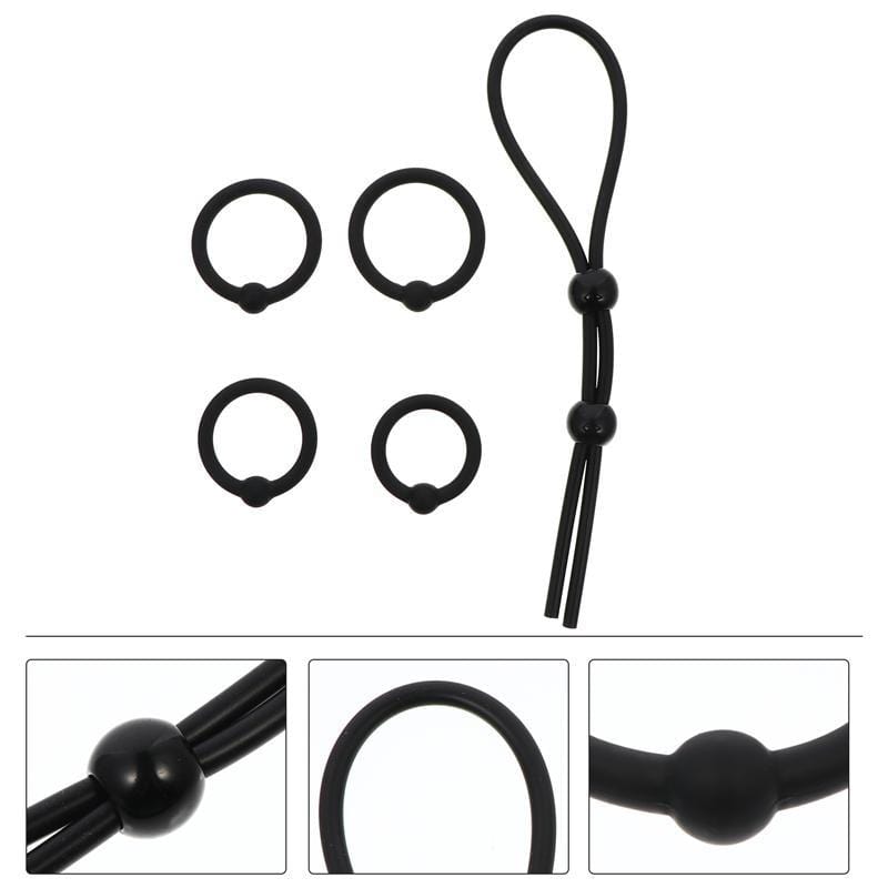 Black Silicone Cock and Ball Tie