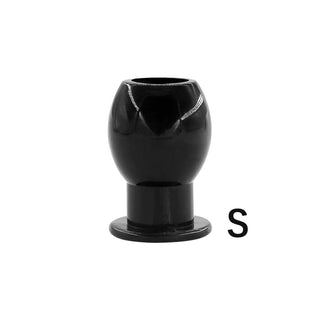 Black Silicone Dilator Hollow Butt Plug 2.36 to 2.95 Inches Long