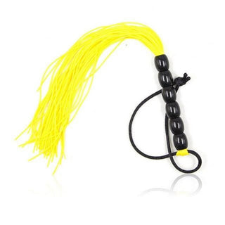 High Quality Rubber Whip flogger with beaded handle for comfort and control during play.