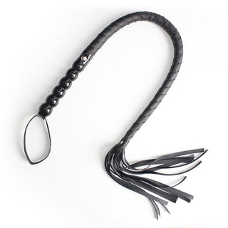 Pictured here is an image of Erotic Flagellation Kink Whip, a 80 cm long whip crafted from durable PU leather for passionate moments of dominance and submission.