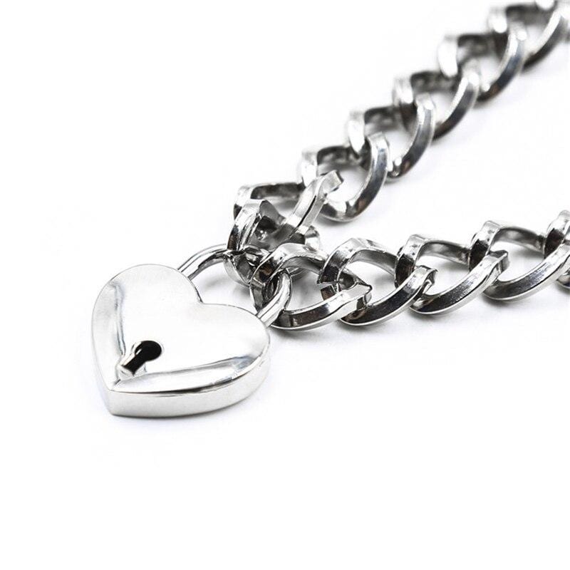 Thick Chain Heart Lock Necklaces
