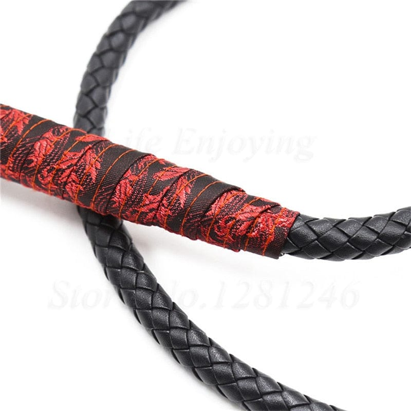 Luxurious Total Obedience BDSM Leather Whip crafted from high-quality PU Leather for comfort and durability.