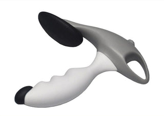 Image of Double Trouble Estim Prostate Stimulator with conductive silicone material for electrifying passion.