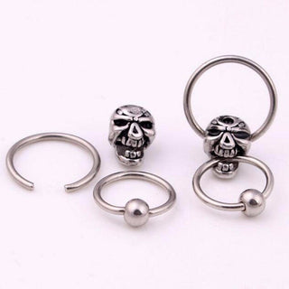 Stylish nipple accessories crafted from stainless steel, featuring skull-inspired beads and a gauge of 16G.