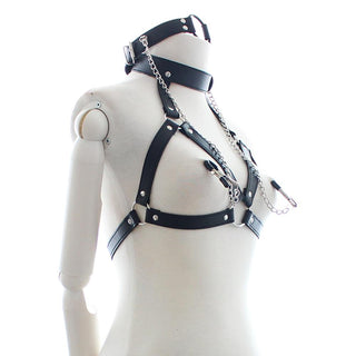 Intimate accessory with adjustable collar for control and dominance.
