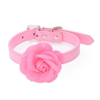 In the photograph, you can see an image of Flower Power Submissive Daytime Collar in Pink PU Leather