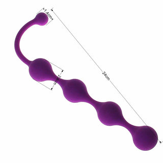 This is an image of Sphincter Stretcher Purple Anal Beads, silicone anal beads for heightened pleasure experiences.