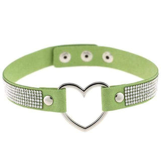 In the photograph, you can see an image of Velvety Rhinestone Choke Collar for Humans in white color
