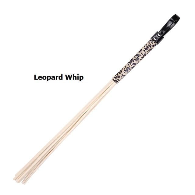 Image showing Sweet Pain Rattan Spanking Rod with a white handle for a balance of pleasure and pain.
