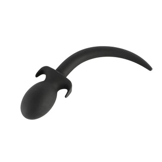 Black Rounded Silicone Dog Tail Plug 9 to 10 Inches Long made from non-porous silicone for easy cleaning and hygiene.