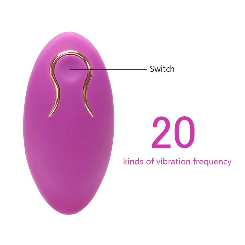 A picture of the remote control for the Powerful Wireless Egg Vibrator, offering 20-speed wireless options for personalized pleasure.
